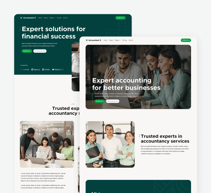 Accountant X - 25 Pages Included - Accountant Modern Website Template