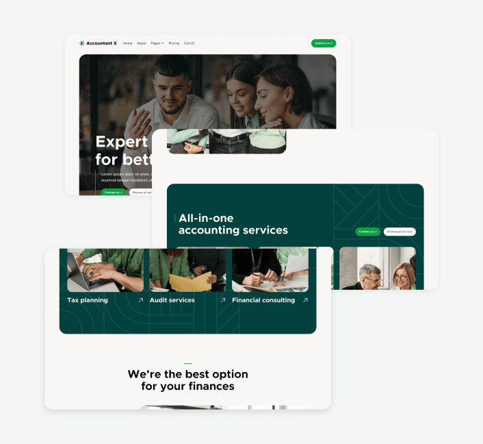 Accountant X - 70 Sections Included - Accountant Modern Website Template
