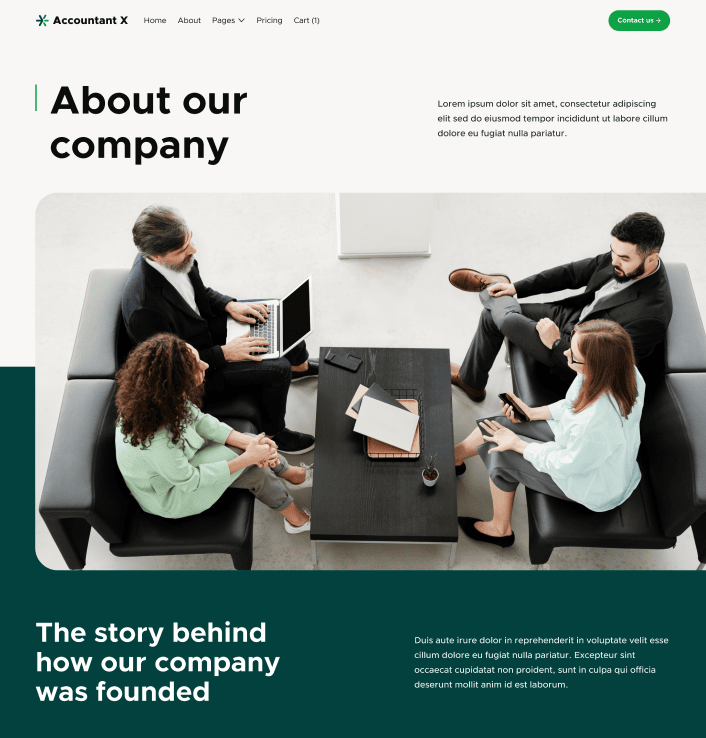 Accountant X - About Main Page - Accountant Modern Website Template