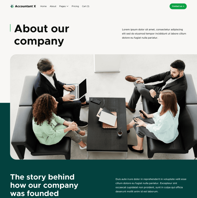 Accountant X - About Page - Accountant Modern Website Template