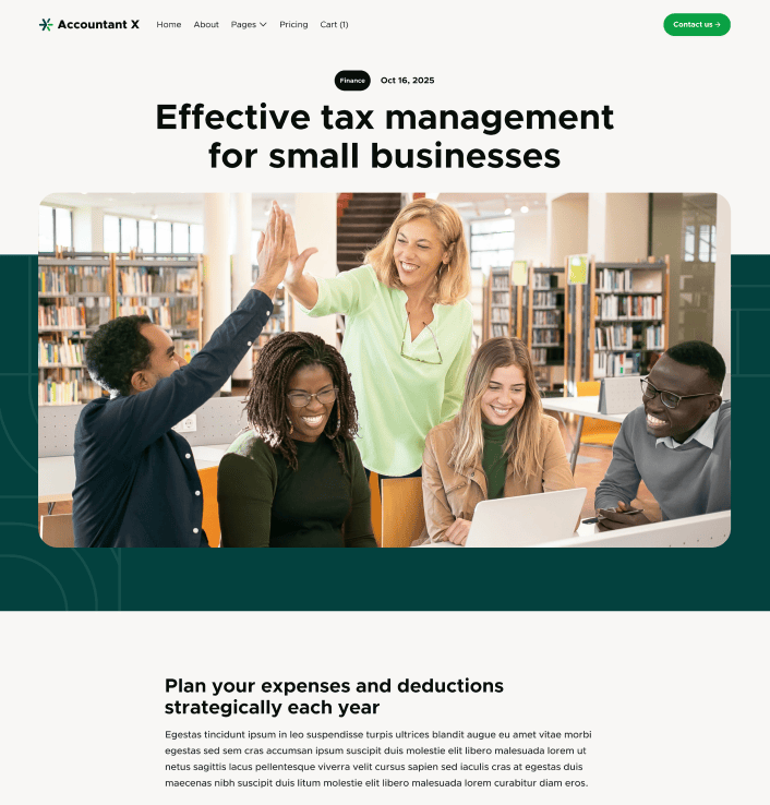 Accountant X - Blog Posts Main Page - Accountant Modern Website Template