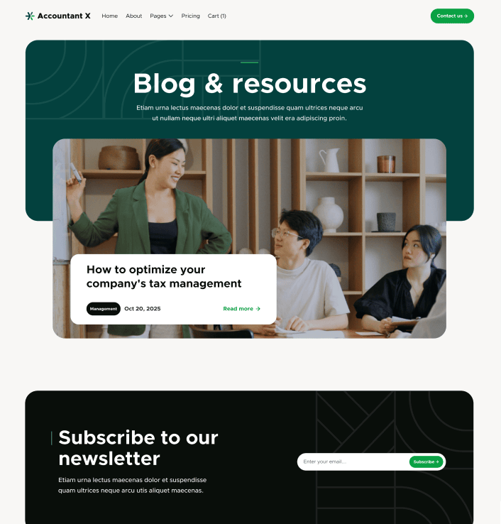 Accountant X - Blog V3 Main Page - Accountant Modern Website Template