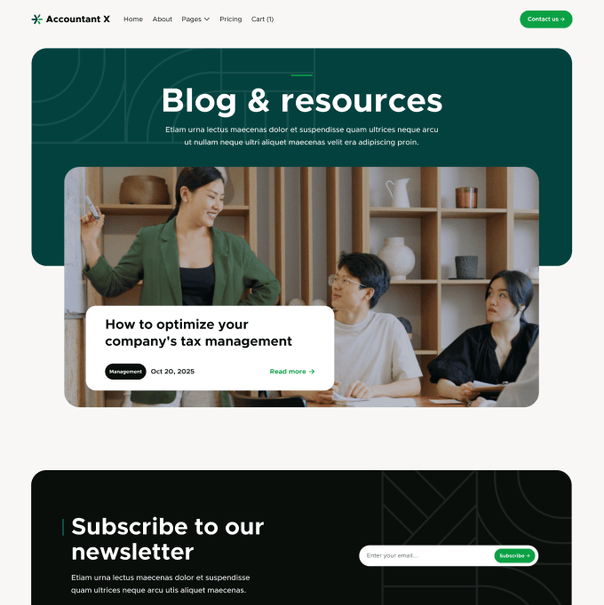 Accountant X - Blog V3 Page - Accountant Modern Website Template