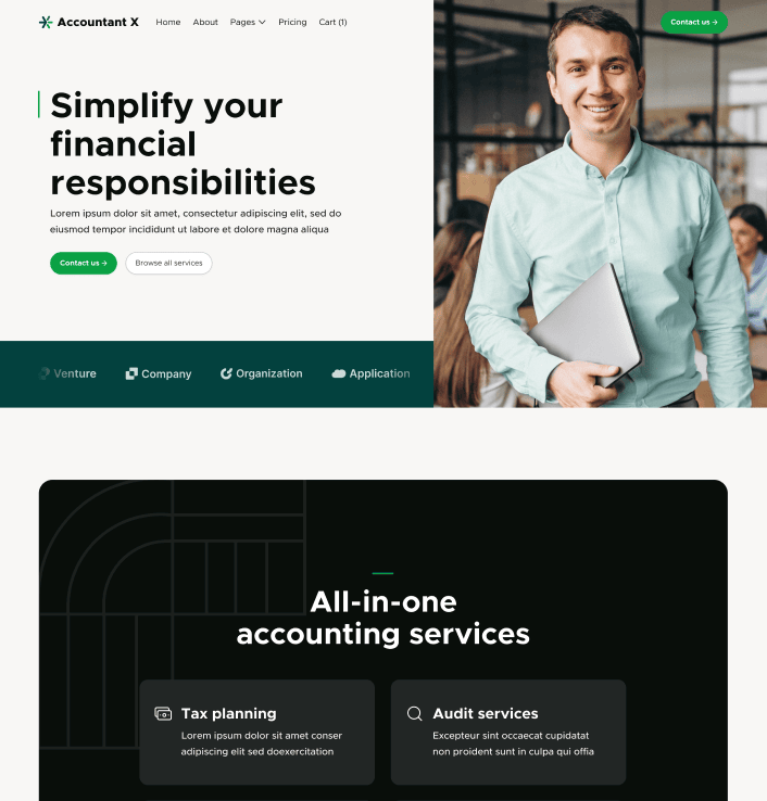 Accountant X - Home V3 Main Page - Accountant Modern Website Template
