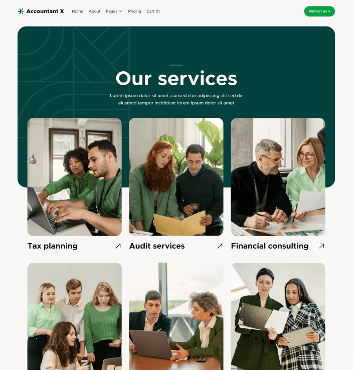 Accountant X - Service V1 Main Page - Accountant Modern Website Template