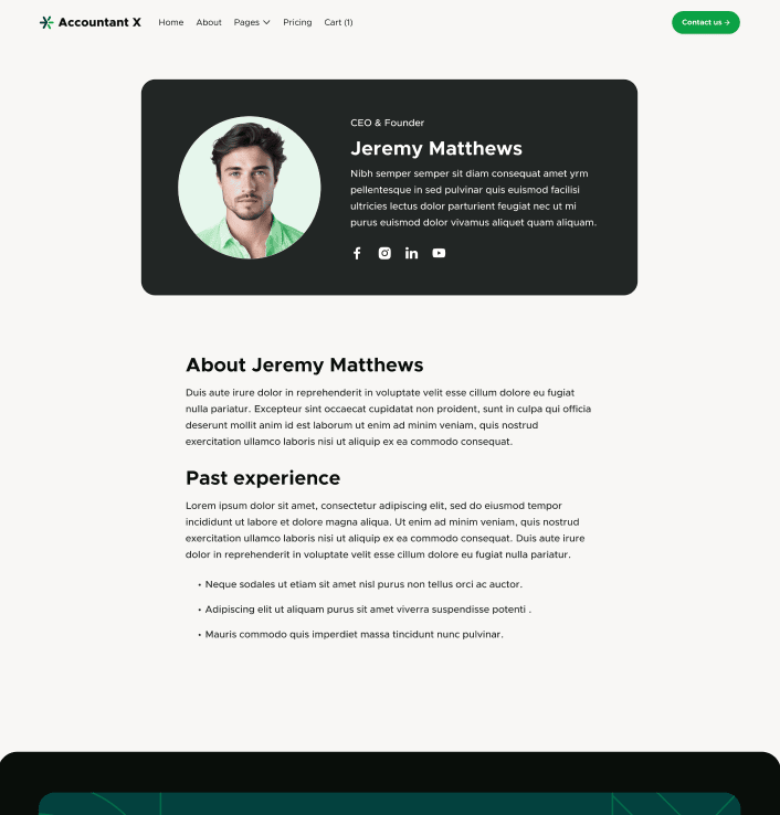 Accountant X - Team Single Main Page - Accountant Modern Website Template